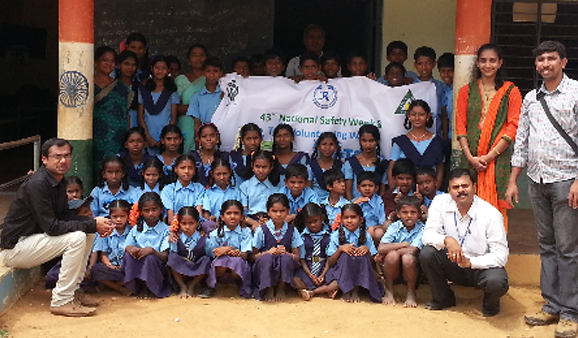 A safety training and drawing competition was organised for the underprivileged schoolchildren in North Bangalore