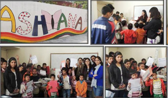 Volunteers spent quality time with children from Ashiana, a school for destitute children 