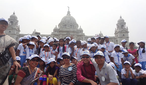  Hundred and ten children from Udbhas and Jhamapukur NGOs, were taken on a fun trip to Victoria Memorial in Kolkata