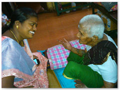 Volunteers spent some quality time with the inmates from an old age home 