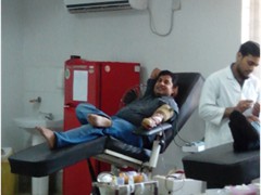 Volunteers donated blood at the Jamshedpur blood bank