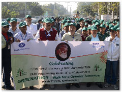 A 'greenathon' rally was initiated to spread awareness about adopting a greener lifestyle